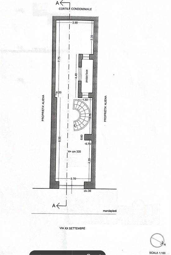 planimetria del negozio C1  pianoterra